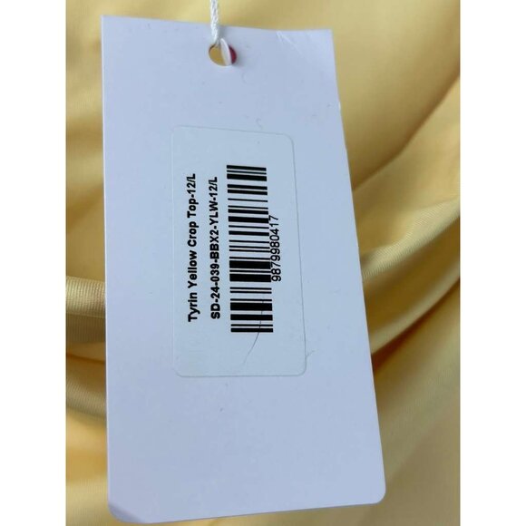 NWT Beginning Boutique Women's Size 8 Tyrin Yellow Crop Top Sleeveless - Picture 15 of 15